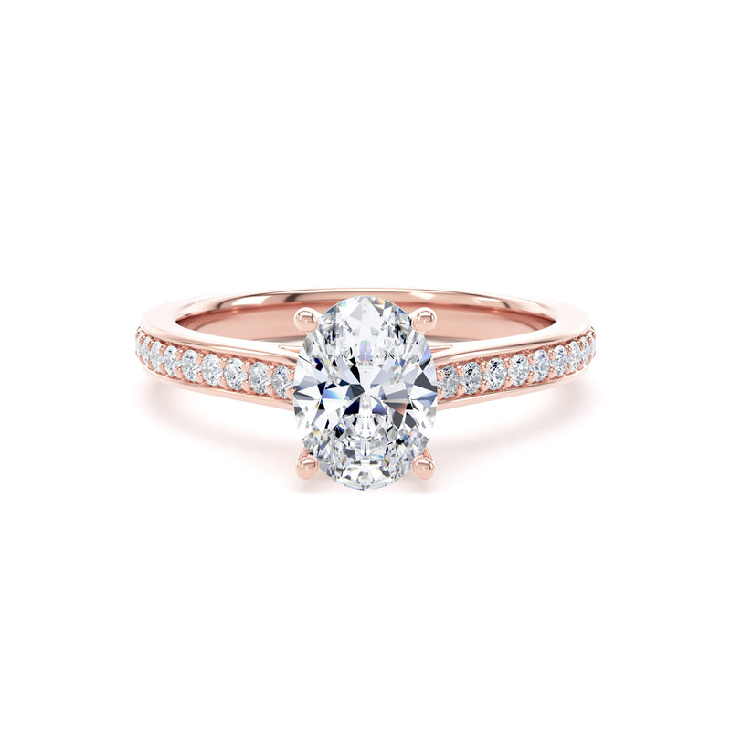 Mae Oval Cut Engagement Ring in 18ct Rose Gold