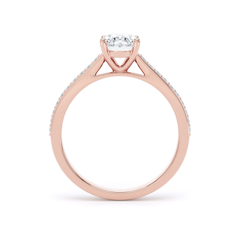 Mae Oval Cut Engagement Ring in 9ct Rose Gold