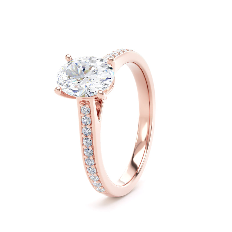 Mae Oval Cut Engagement Ring in 9ct Rose Gold