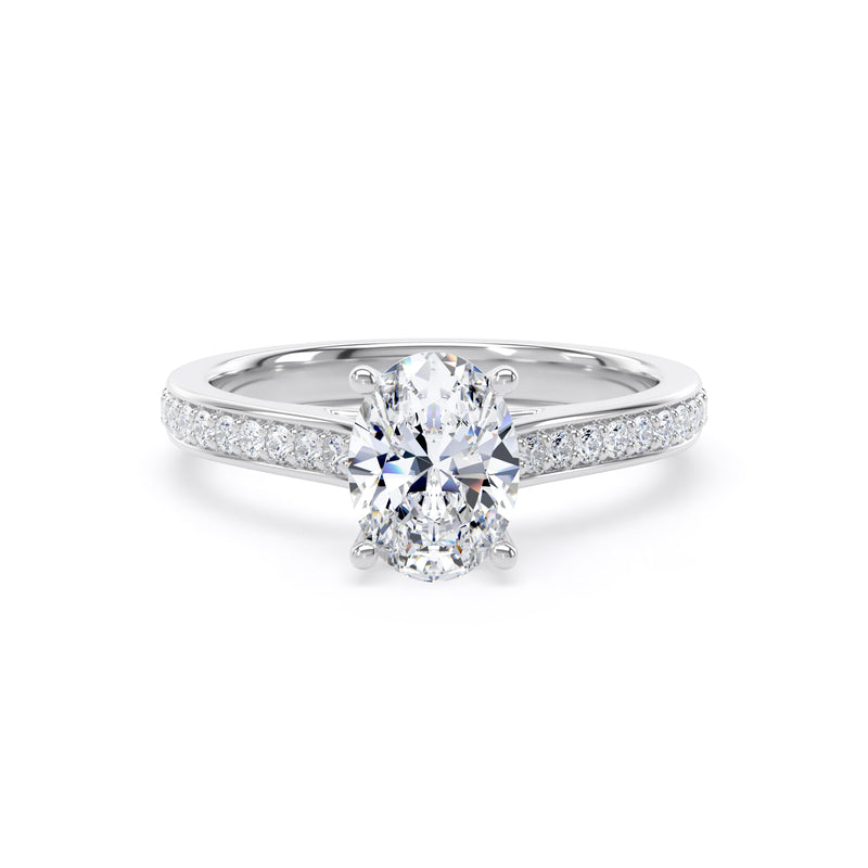 Mae Oval Cut Engagement Ring in 9ct White Gold