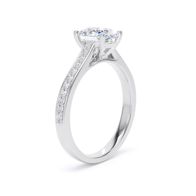 Mae Oval Cut Engagement Ring in 18ct White Gold