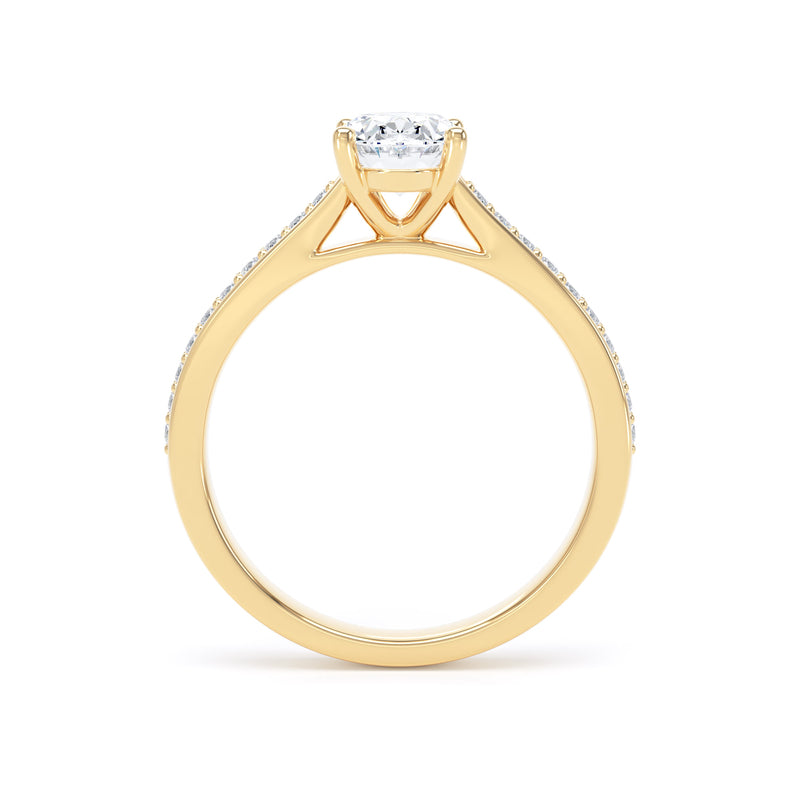Mae Oval Cut Engagement Ring in 18ct Yellow Gold