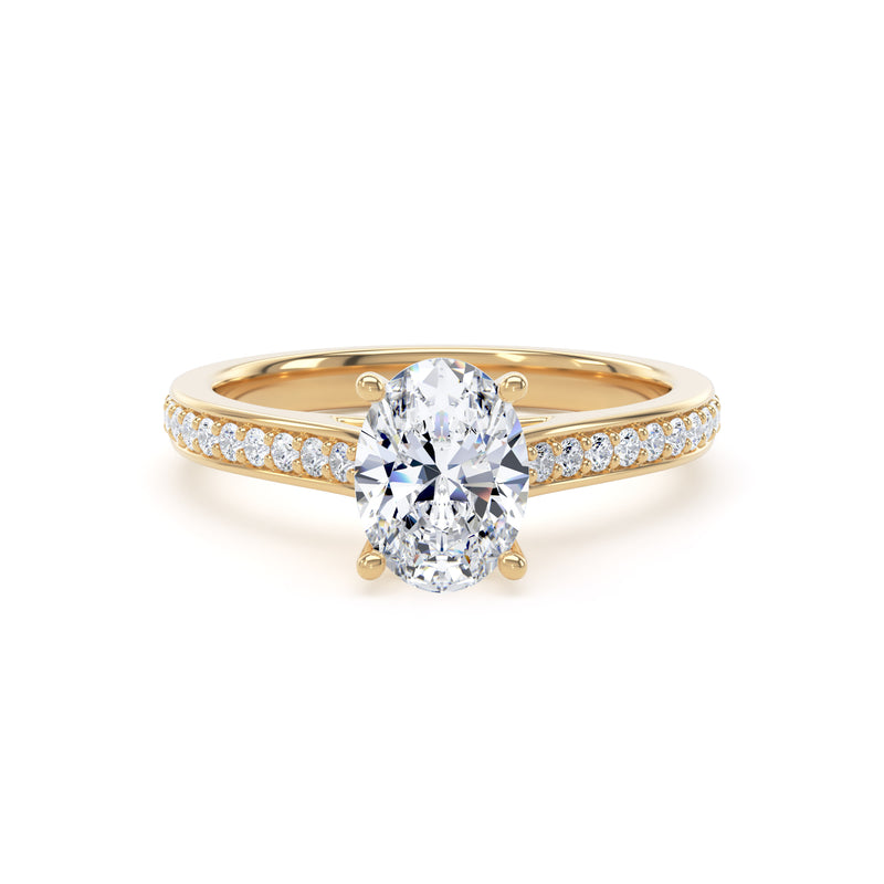 Mae Oval Cut Engagement Ring in 9ct Yellow Gold