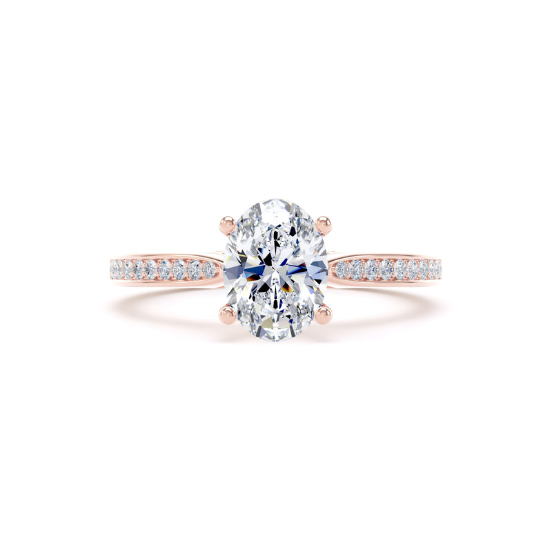 Lyra Oval Cut Engagement Ring in 9ct Rose Gold