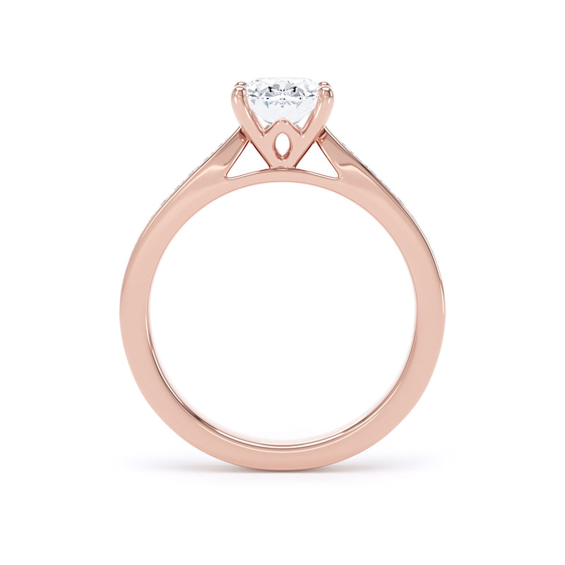 Lyra Oval Cut Engagement Ring in 9ct Rose Gold