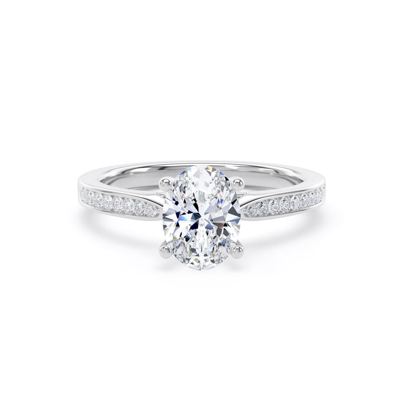 Lyra Oval Cut Engagement Ring in 9ct White Gold