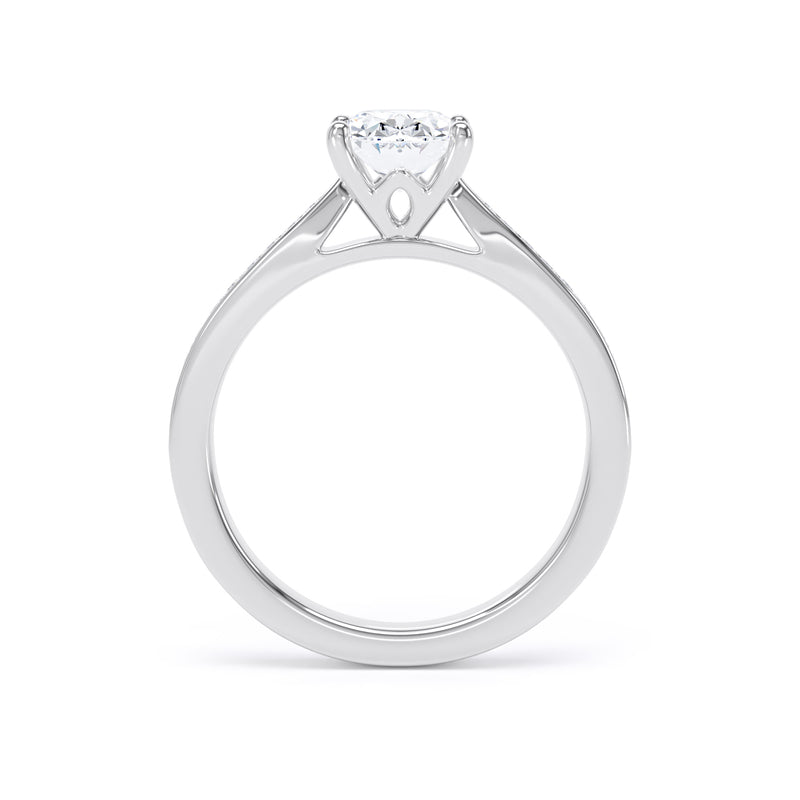 Lyra Oval Cut Engagement Ring in Platinum 950