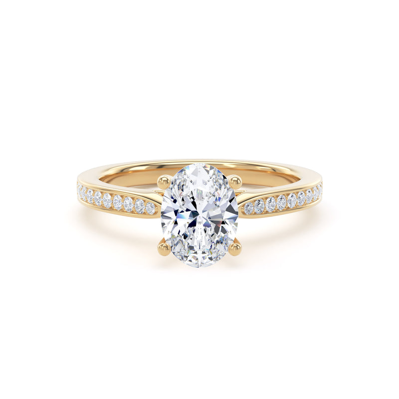 Lyra Oval Cut Engagement Ring in 9ct Yellow Gold
