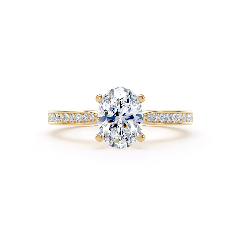 Lyra Oval Cut Engagement Ring in 18ct Yellow Gold