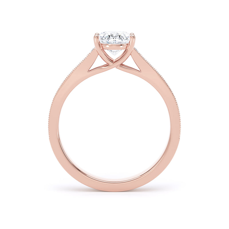 Luna Oval Cut Engagement Ring in 18ct Rose Gold