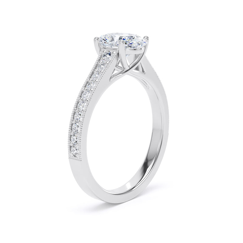 Luna Oval Cut Engagement Ring in 18ct White Gold