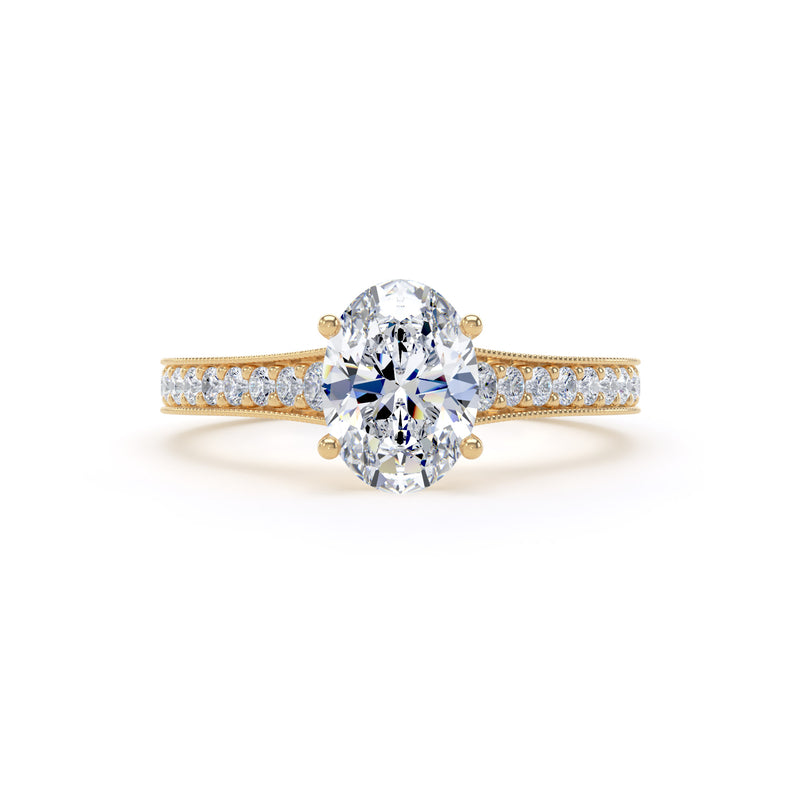 Luna Oval Cut Engagement Ring in 9ct Yellow Gold