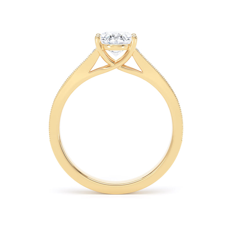 Luna Oval Cut Engagement Ring in 18ct Yellow Gold