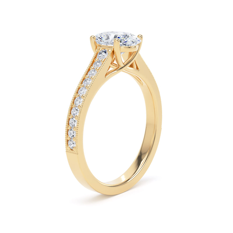Luna Oval Cut Engagement Ring in 9ct Yellow Gold