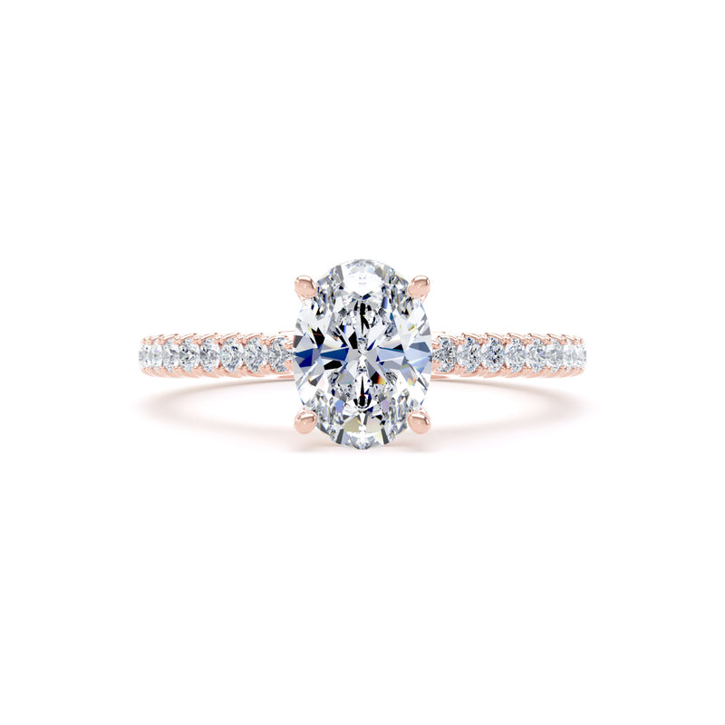 Lucy Oval Cut Engagement Ring in 9ct Rose Gold