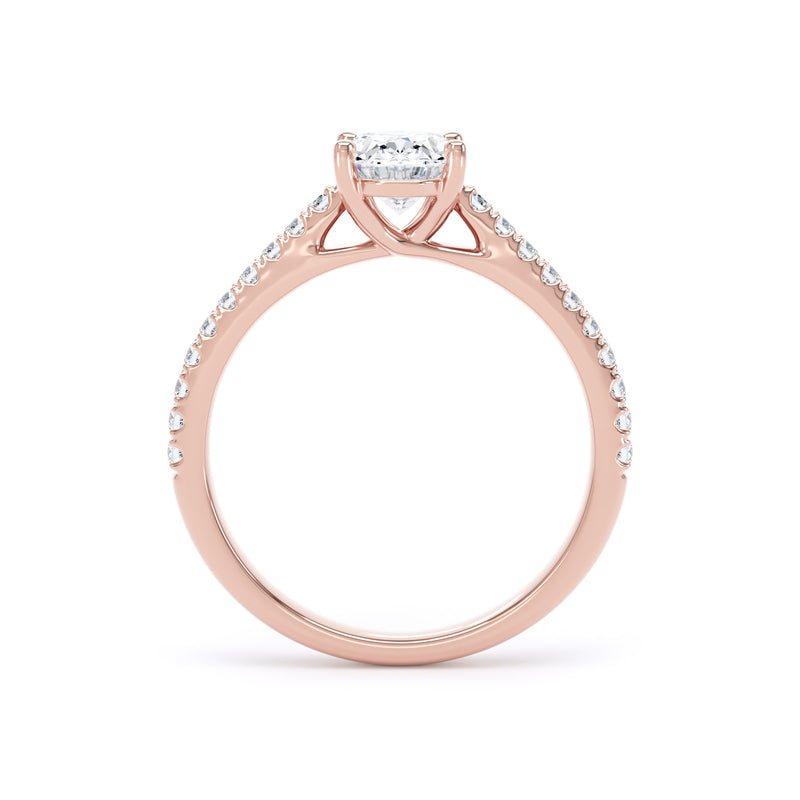 Lucy Oval Cut Engagement Ring in 9ct Rose Gold