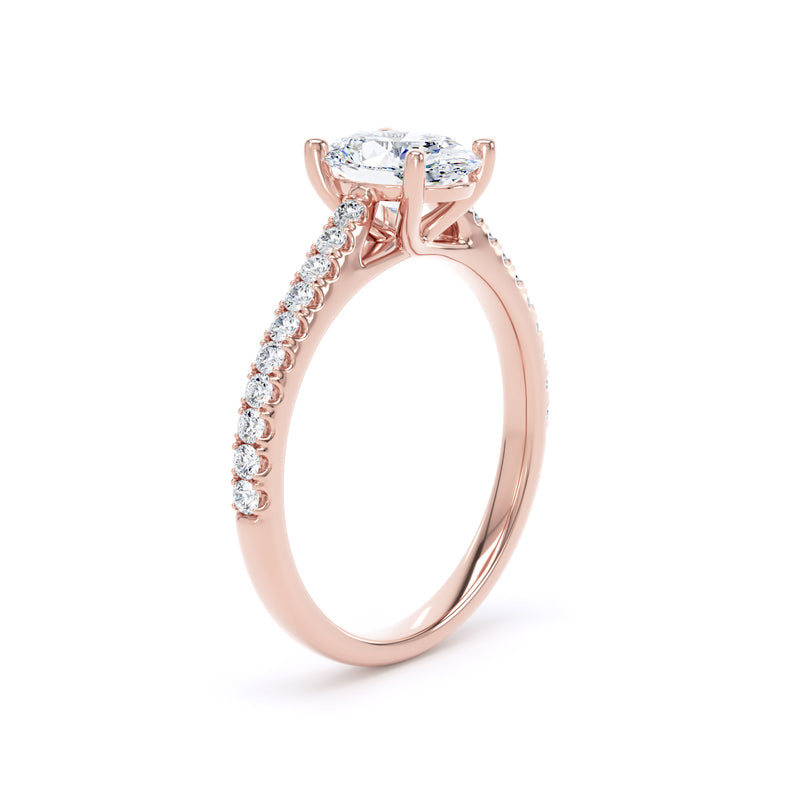 Lucy Oval Cut Engagement Ring in 9ct Rose Gold