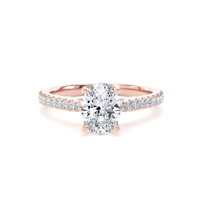 Lucy Oval Cut Engagement Ring in 9ct Rose Gold