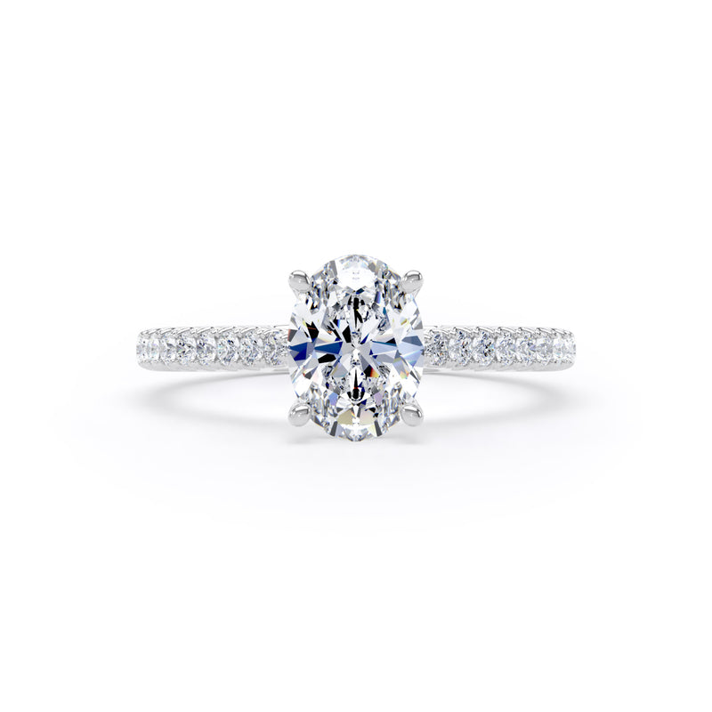 Lucy Oval Cut Engagement Ring in 9ct White Gold