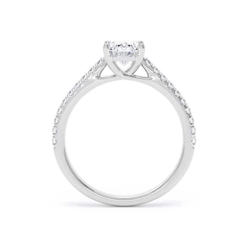 Lucy Oval Cut Engagement Ring in 18ct White Gold