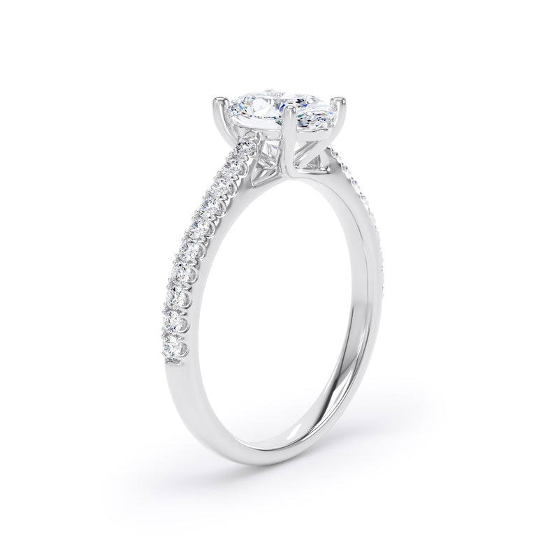 Lucy Oval Cut Engagement Ring in 18ct White Gold