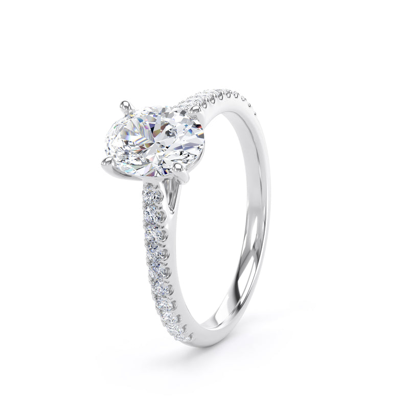 Lucy Oval Cut Engagement Ring in 9ct White Gold