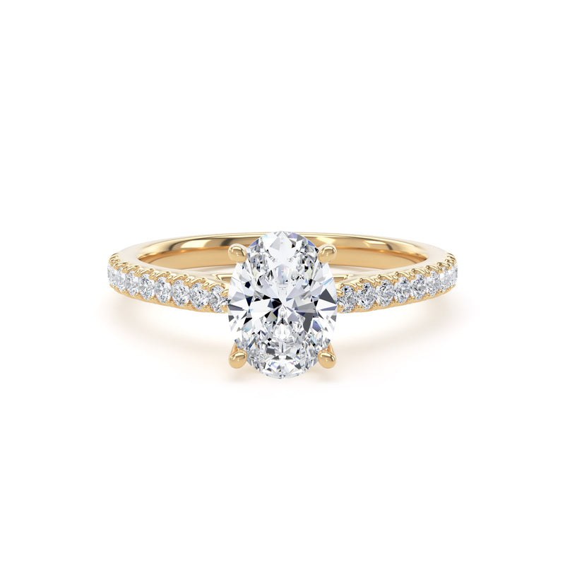 Lucy Oval Cut Engagement Ring in 18ct Yellow Gold