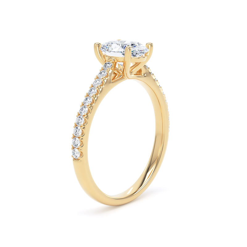 Lucy Oval Cut Engagement Ring in 18ct Yellow Gold