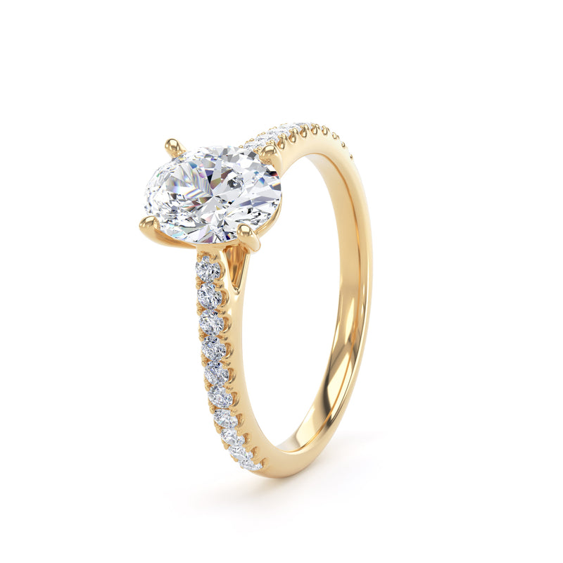 Lucy Oval Cut Engagement Ring in 18ct Yellow Gold