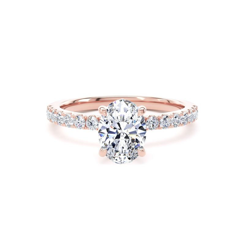 Lola Oval Cut Engagement Ring in 9ct Rose Gold