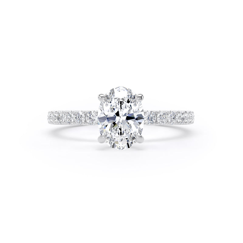 Lola Oval Cut Engagement Ring in 18ct White Gold