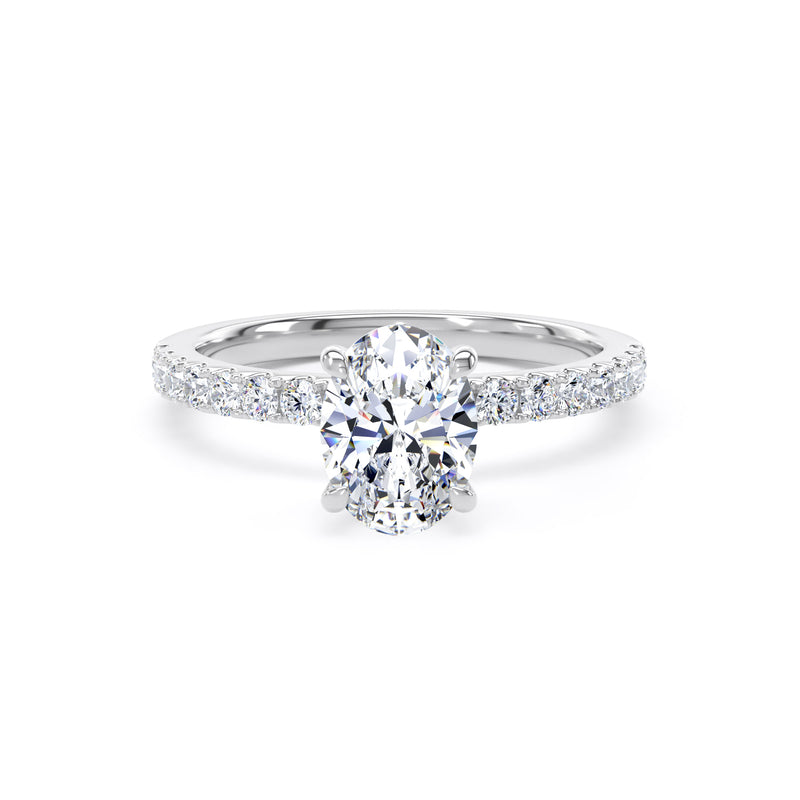 Lola Oval Cut Engagement Ring in 9ct White Gold