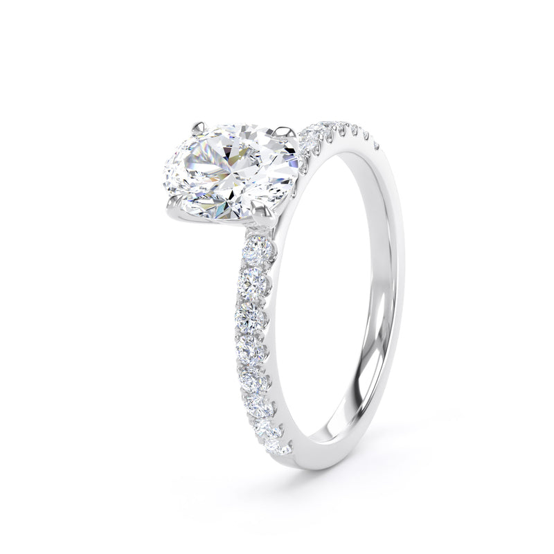 Lola Oval Cut Engagement Ring in Platinum 950