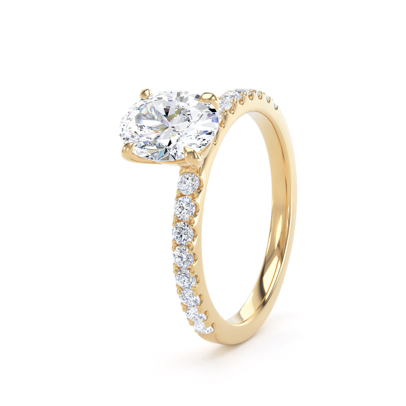 Lola Oval Cut Engagement Ring in 18ct Yellow Gold