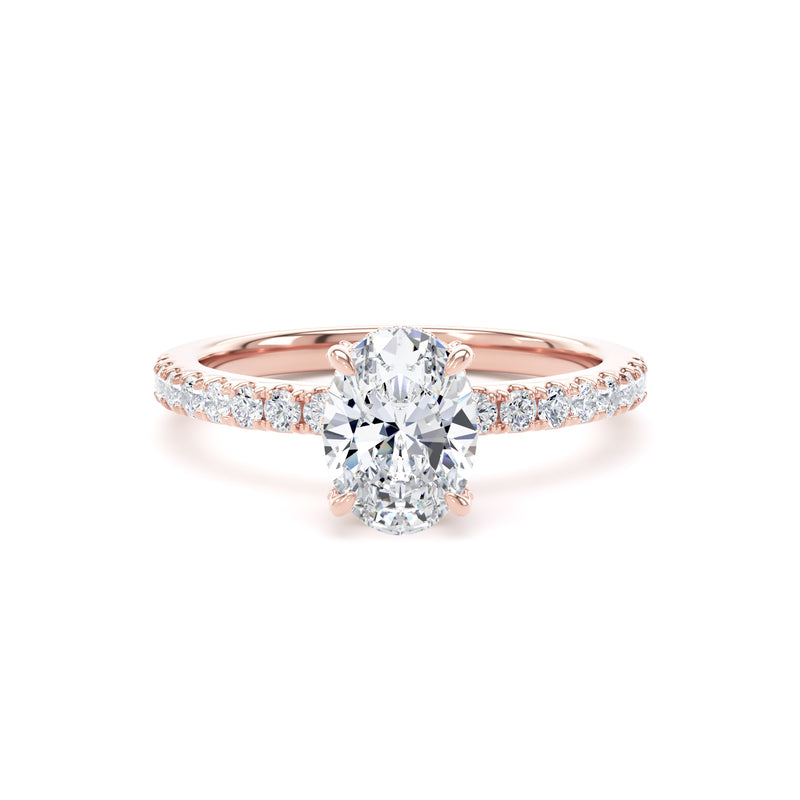 Lina Oval Cut Engagement Ring in 18ct Rose Gold