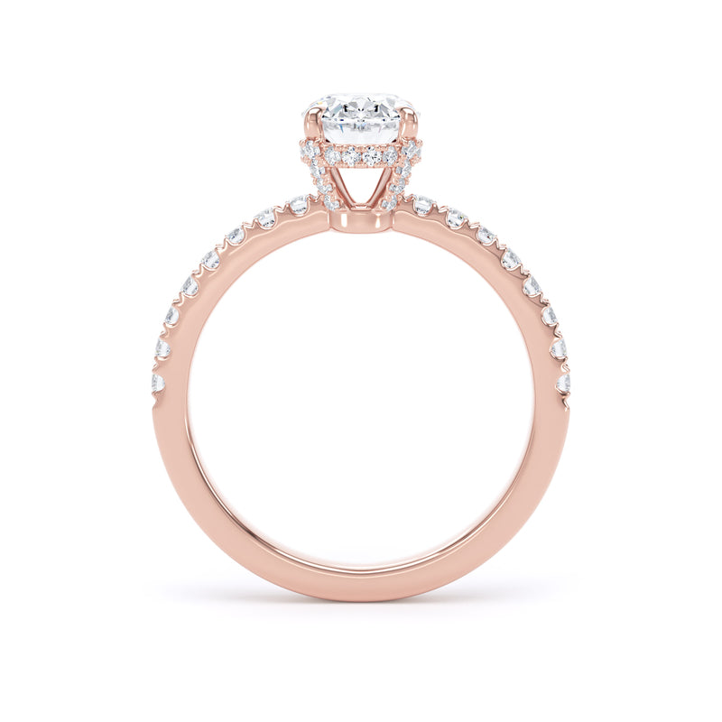 Lina Oval Cut Engagement Ring in 18ct Rose Gold