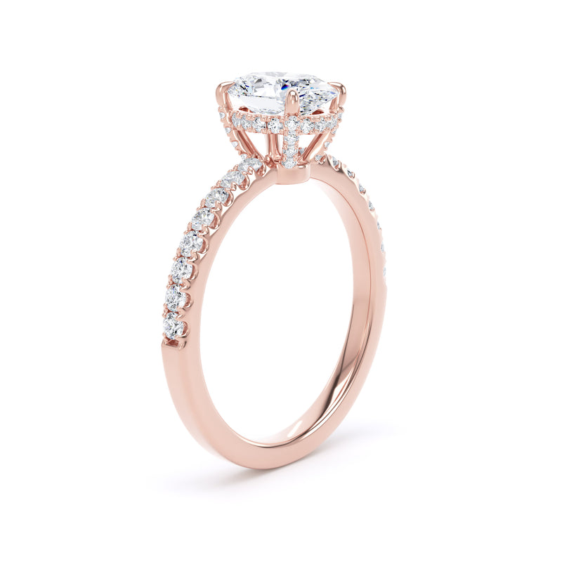 Lina Oval Cut Engagement Ring in 9ct Rose Gold