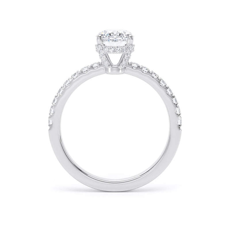 Lina Oval Cut Engagement Ring in Platinum 950