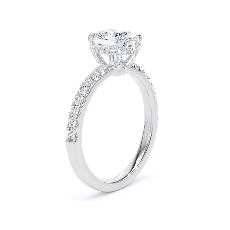 Lina Oval Cut Engagement Ring in 9ct White Gold