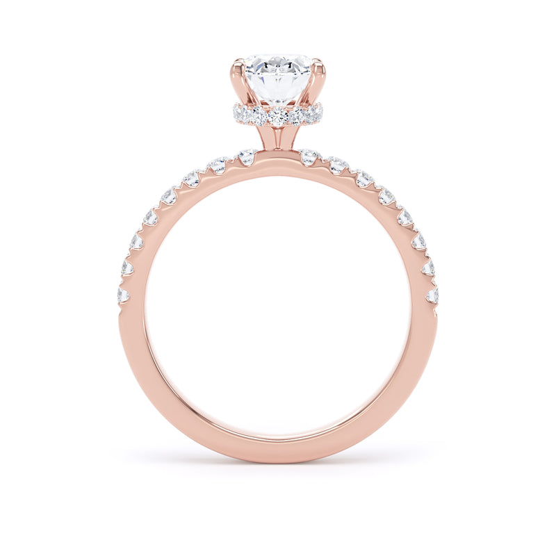 Lily Oval Cut Engagement Ring in 9ct Rose Gold