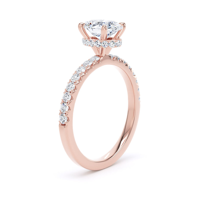 Lily Oval Cut Engagement Ring in 9ct Rose Gold