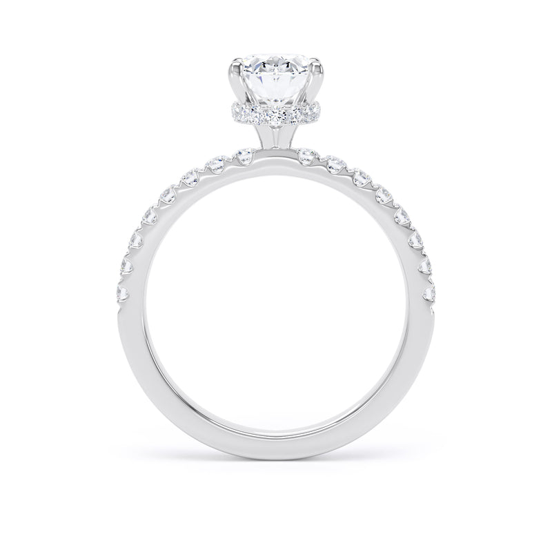 Lily Oval Cut Engagement Ring in 9ct White Gold