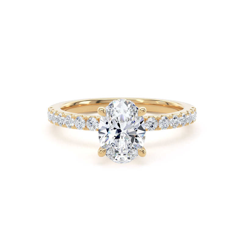 Lily Oval Cut Engagement Ring in 18ct Yellow Gold