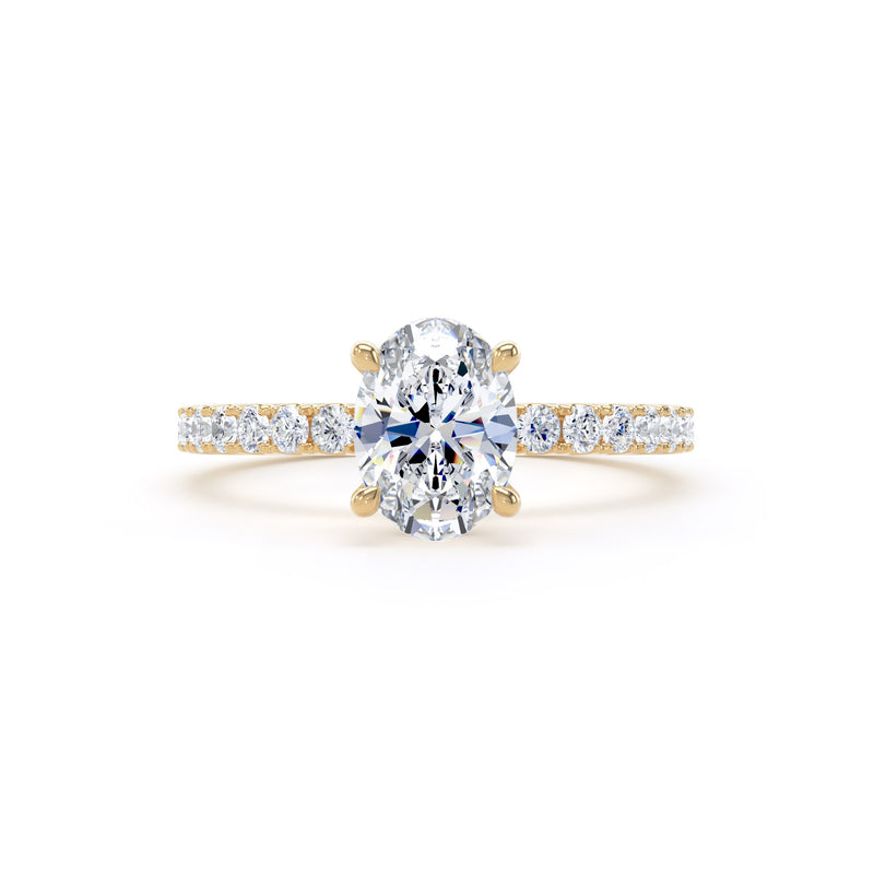 Lily Oval Cut Engagement Ring in 9ct Yellow Gold