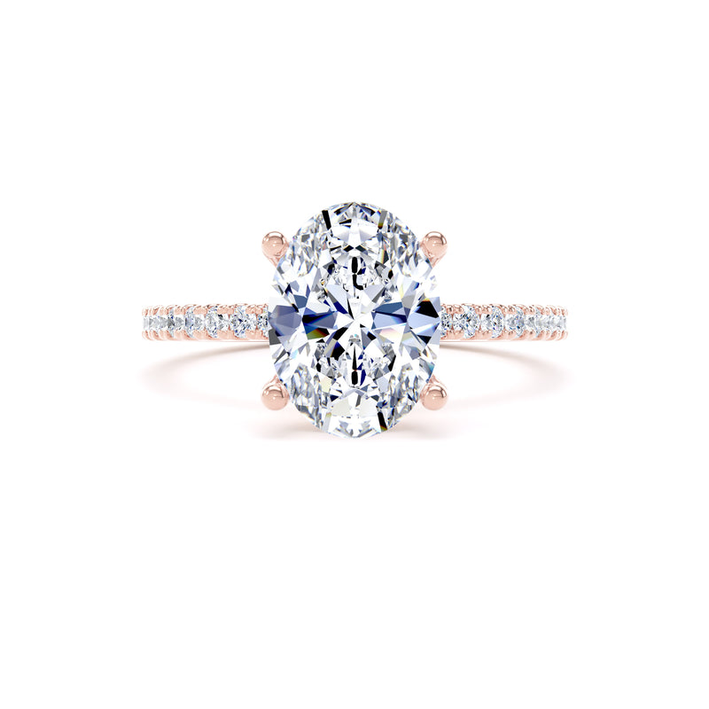 Leia Oval Cut Engagement Ring in 18ct Rose Gold