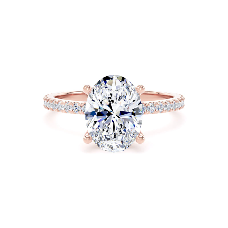 Leia Oval Cut Engagement Ring in 9ct Rose Gold