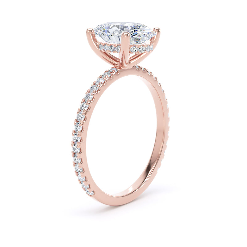 Leia Oval Cut Engagement Ring in 18ct Rose Gold