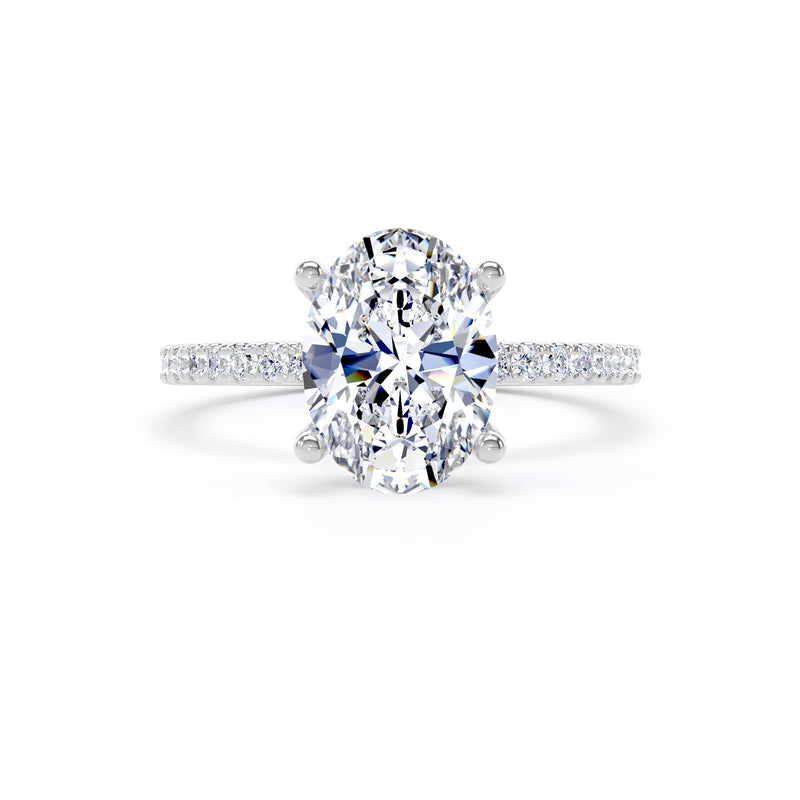 Leia Oval Cut Engagement Ring in 18ct White Gold