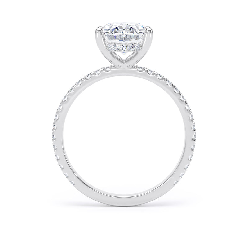 Leia Oval Cut Engagement Ring in 18ct White Gold