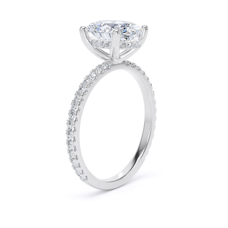 Leia Oval Cut Engagement Ring in 18ct White Gold